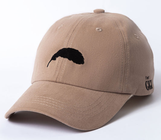 THE GIGI HAT BEIGE+BLACK FEATHER