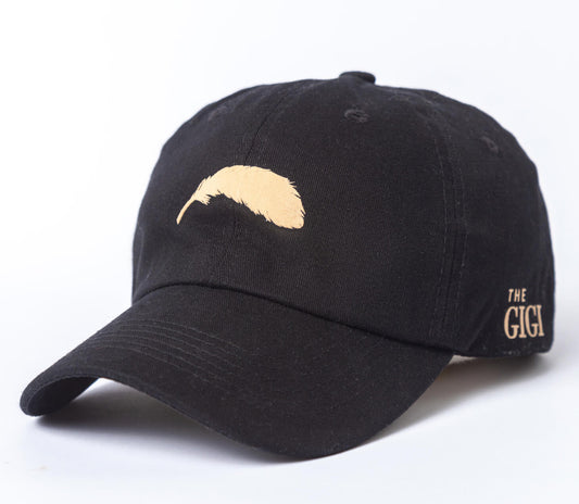 THE GIGI HAT BLACK+BEIGE FEATHER